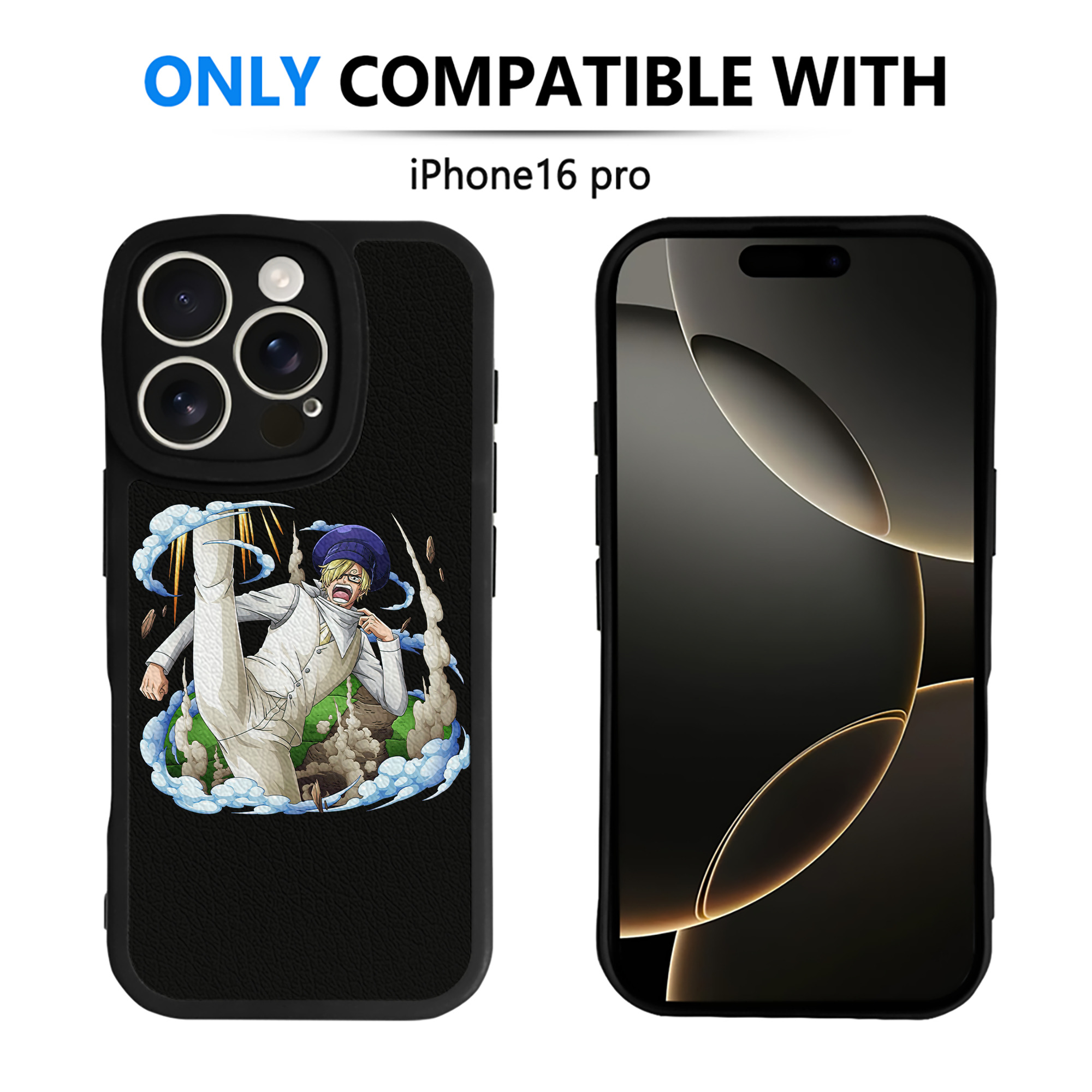 （画像用） ワンピース サンジ ONE PIECE Sanji 【iPhone 16シリーズ対応】シリコンスマホケース（レザー調） 材質：シリコン